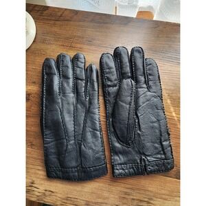 Mens Vintage Leather Gloves Thick Fleece Lined Winter Classic Chic Black Medium